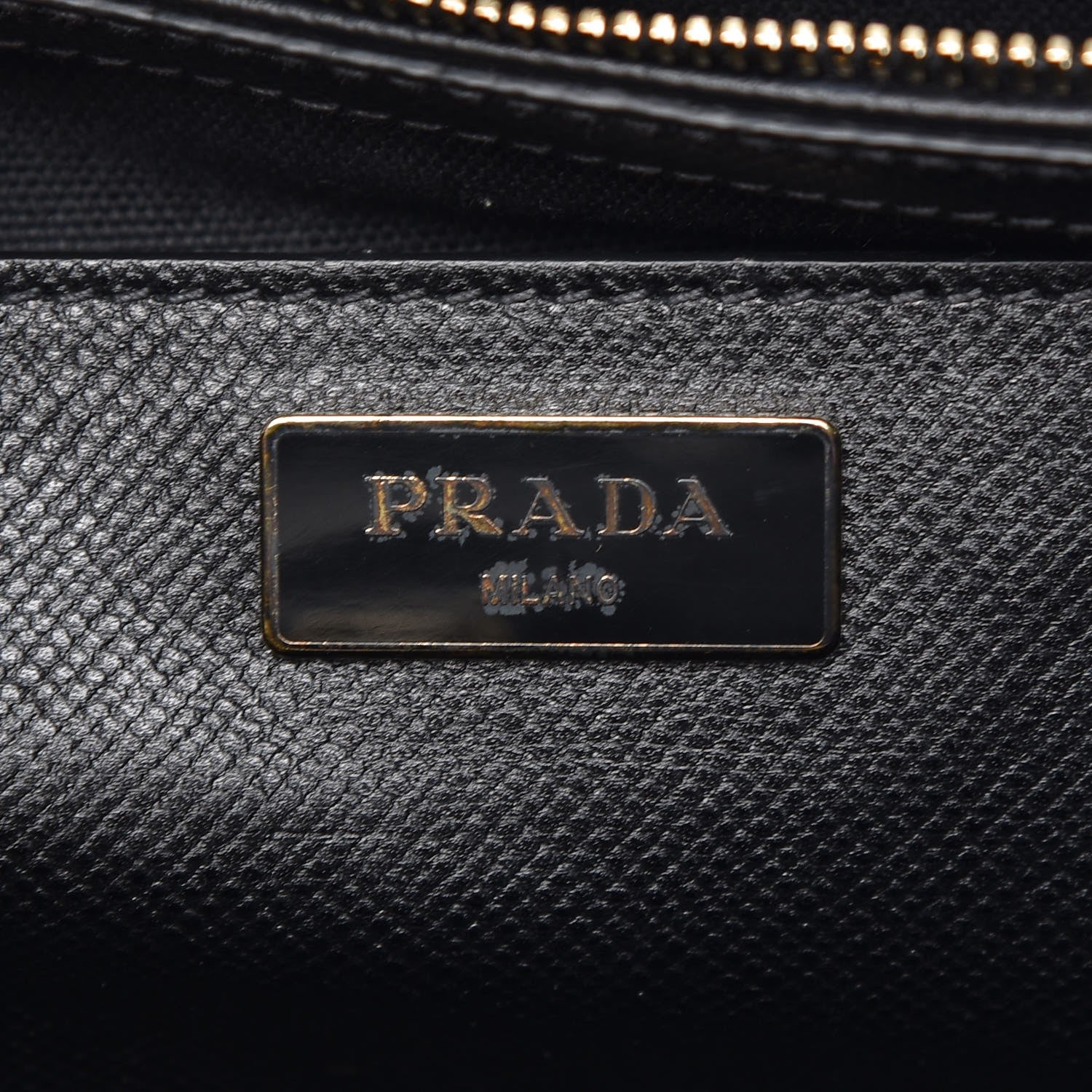 Prada Saffiano City Calf Bi-Color Tote Bluette Black 6 of 9