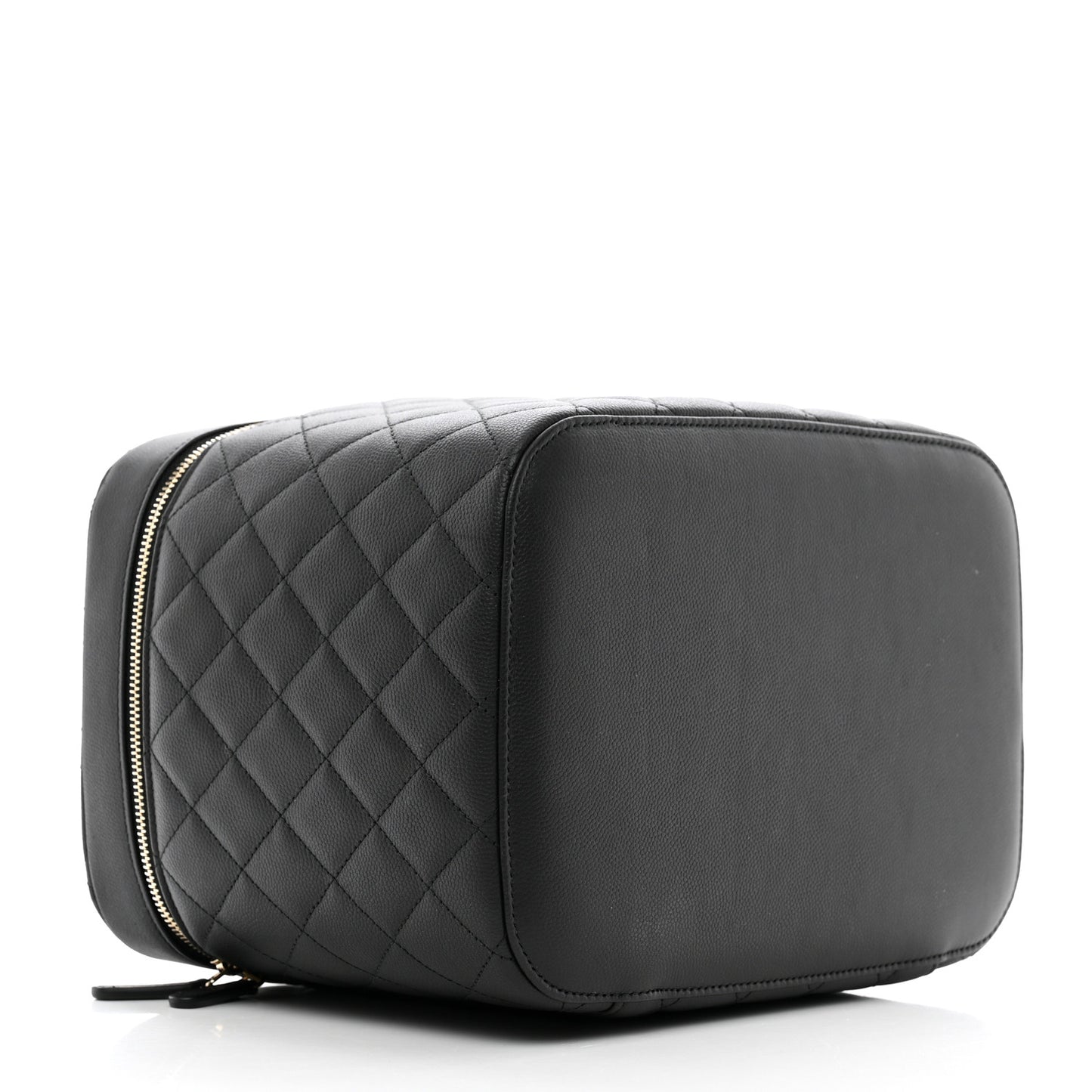 Caviar Quilted Large Vanity Pouch Black