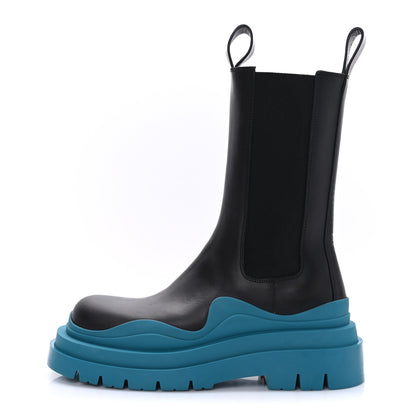 Bottega Veneta Calfskin Womens The Tire Chelsea Boots 37.5 Black Blaster 1 of 7