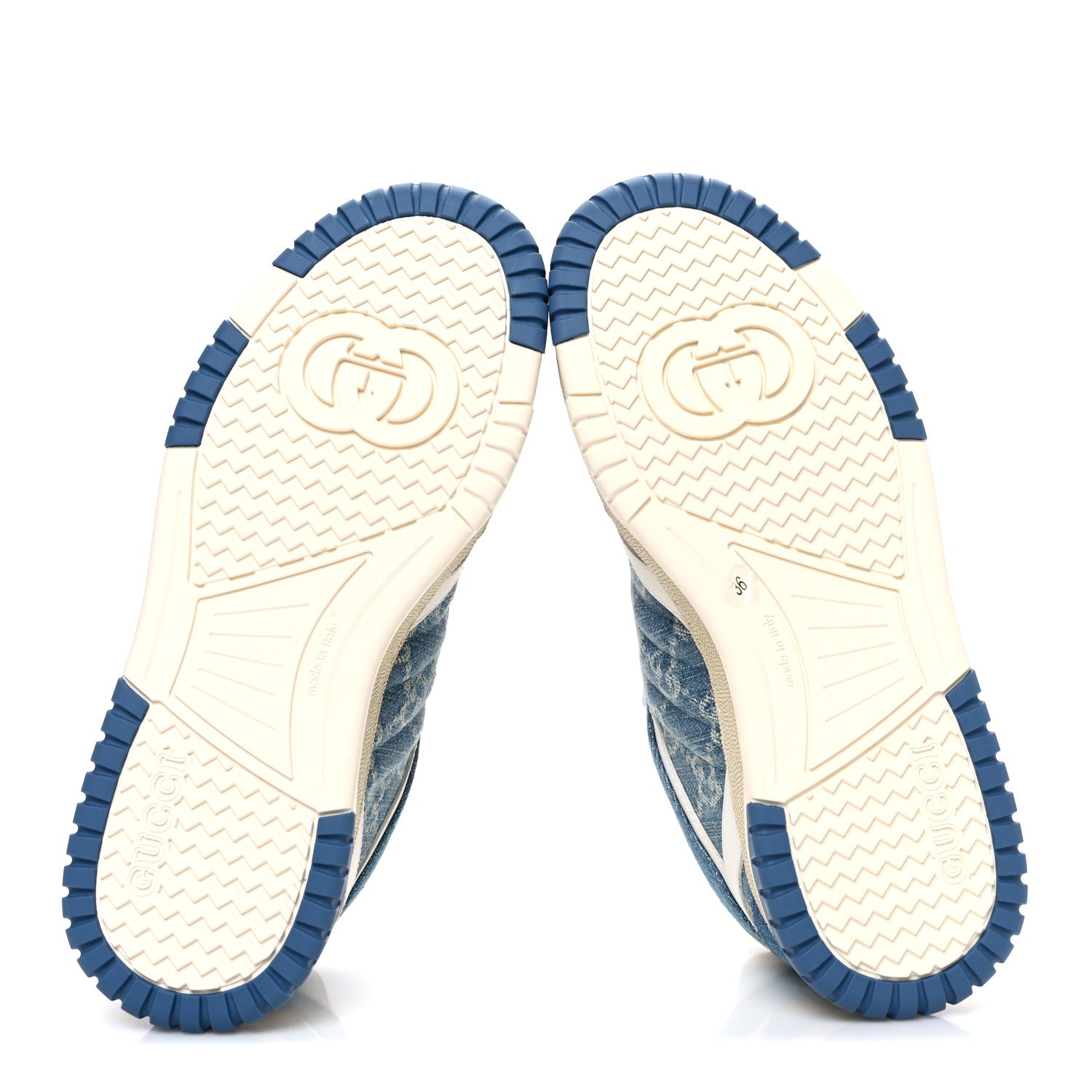 Gucci New Denim Delave GG Monogram Womens Re-Web Sneakers 36 Light Blue Royale 7 of 11