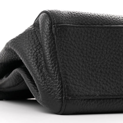 Prada Vitello Daino Steel Handle Clutch Black 9 of 10