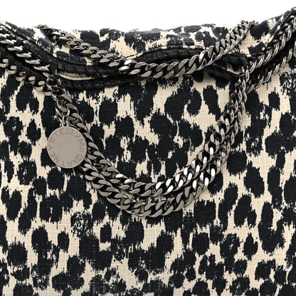 Stella McCartney Linen Leopard Small Falabella Tote Black White 8 of 10