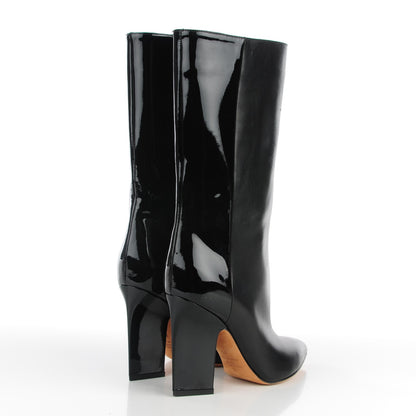Valentino Garavani Calfskin Patent Heeled Boots 35 Black 4 of 8