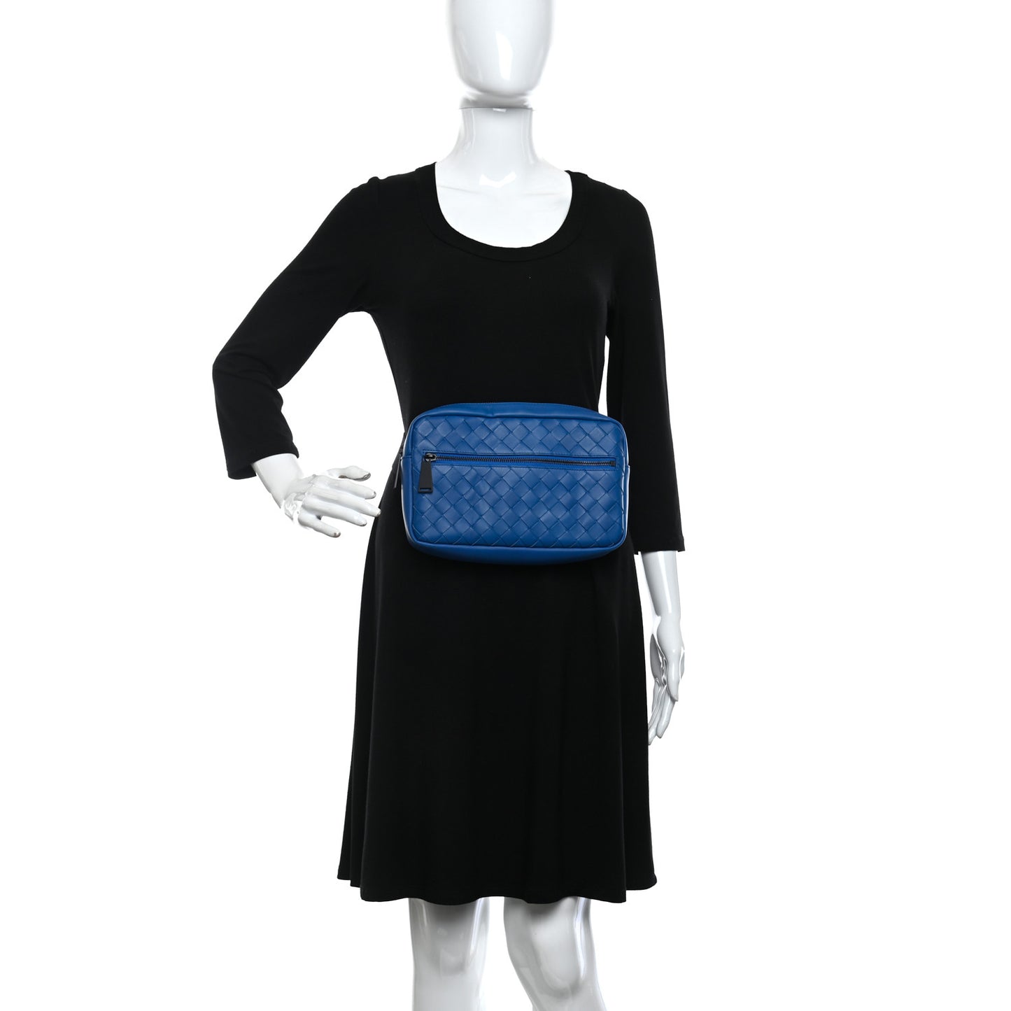 Nappa Intrecciato Belt Bag Bluette