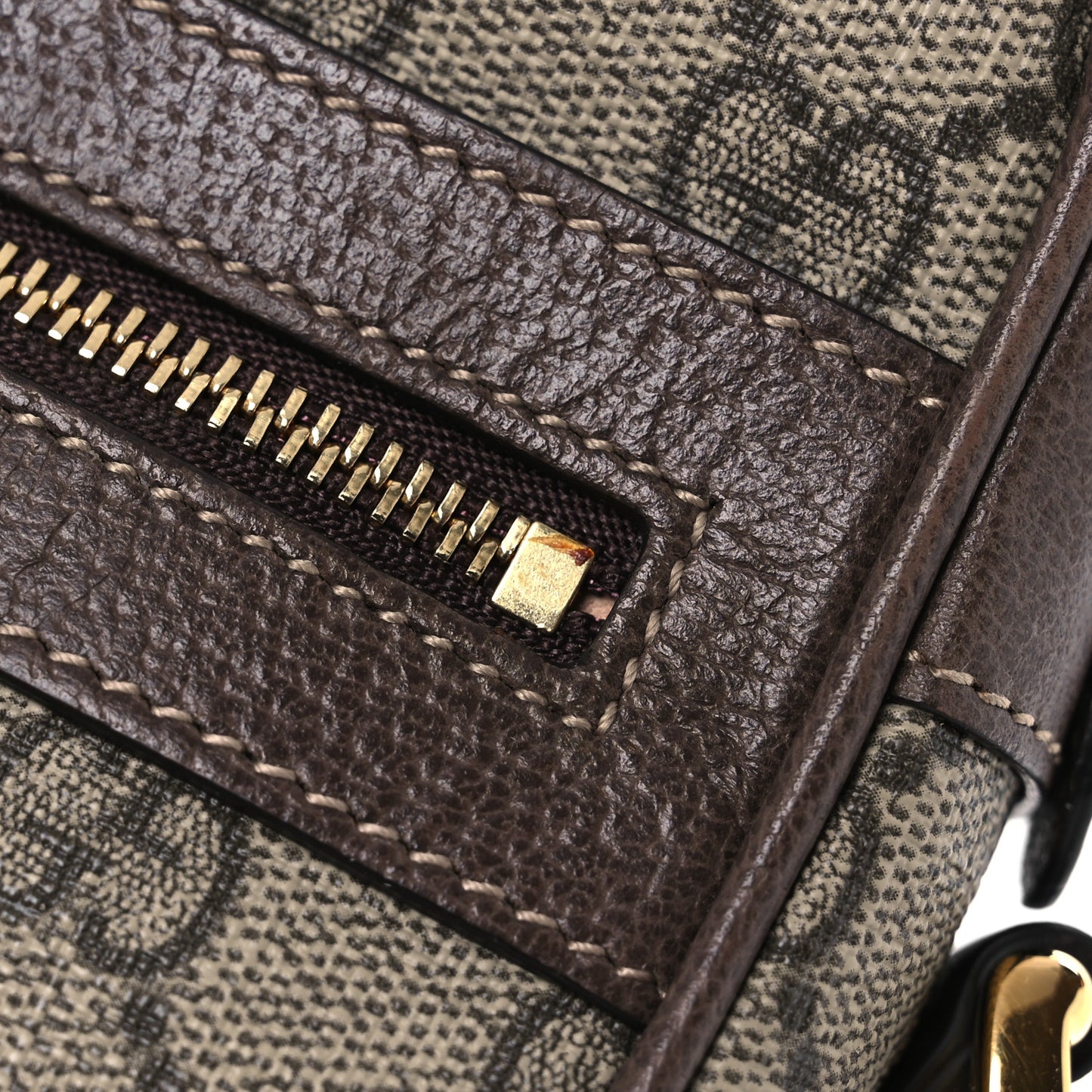 GG Supreme Monogram Web Mini Ophidia Shoulder Bag Brown