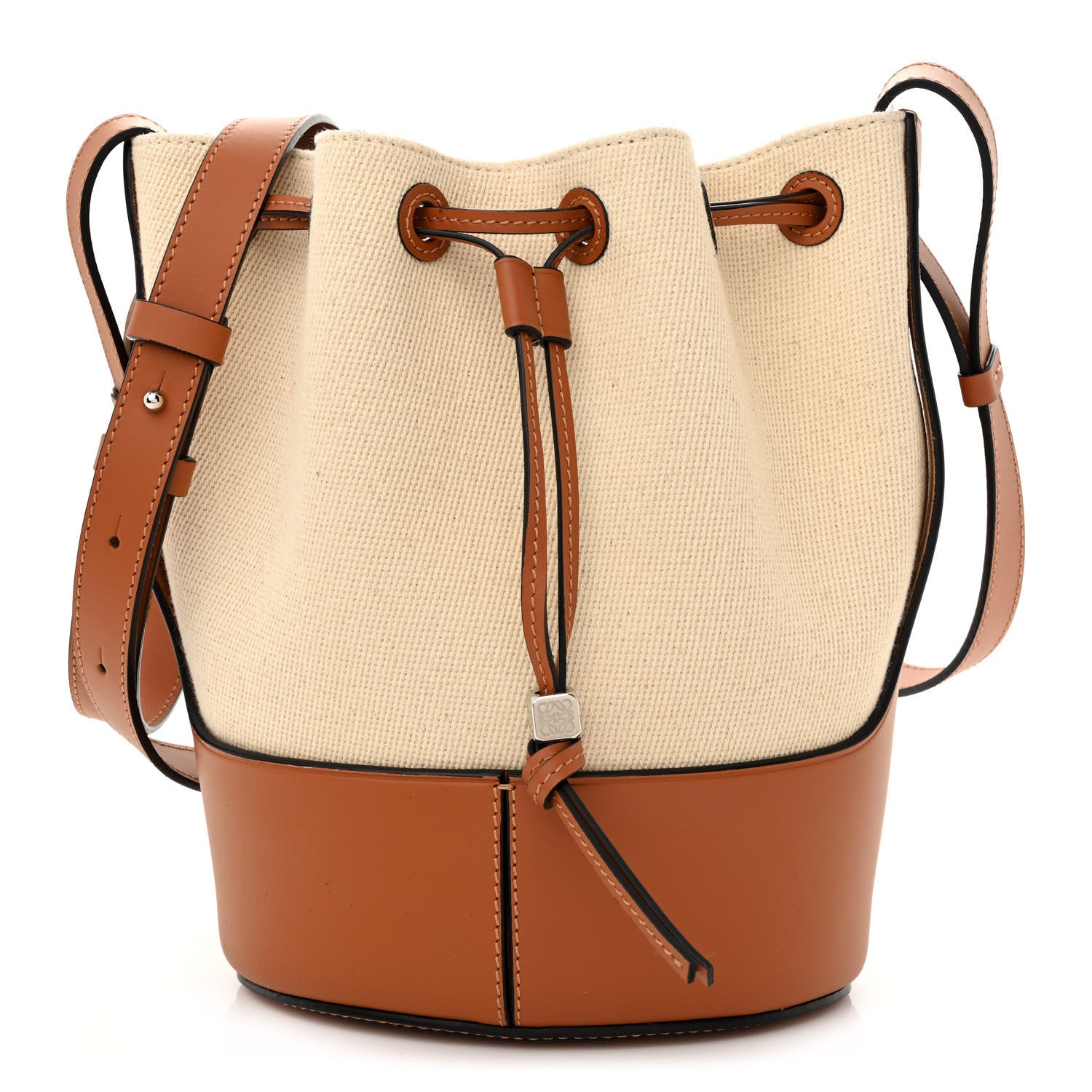 Loewe Canvas Calfskin Balloon Bucket Bag Ecru Tan 1 of 11