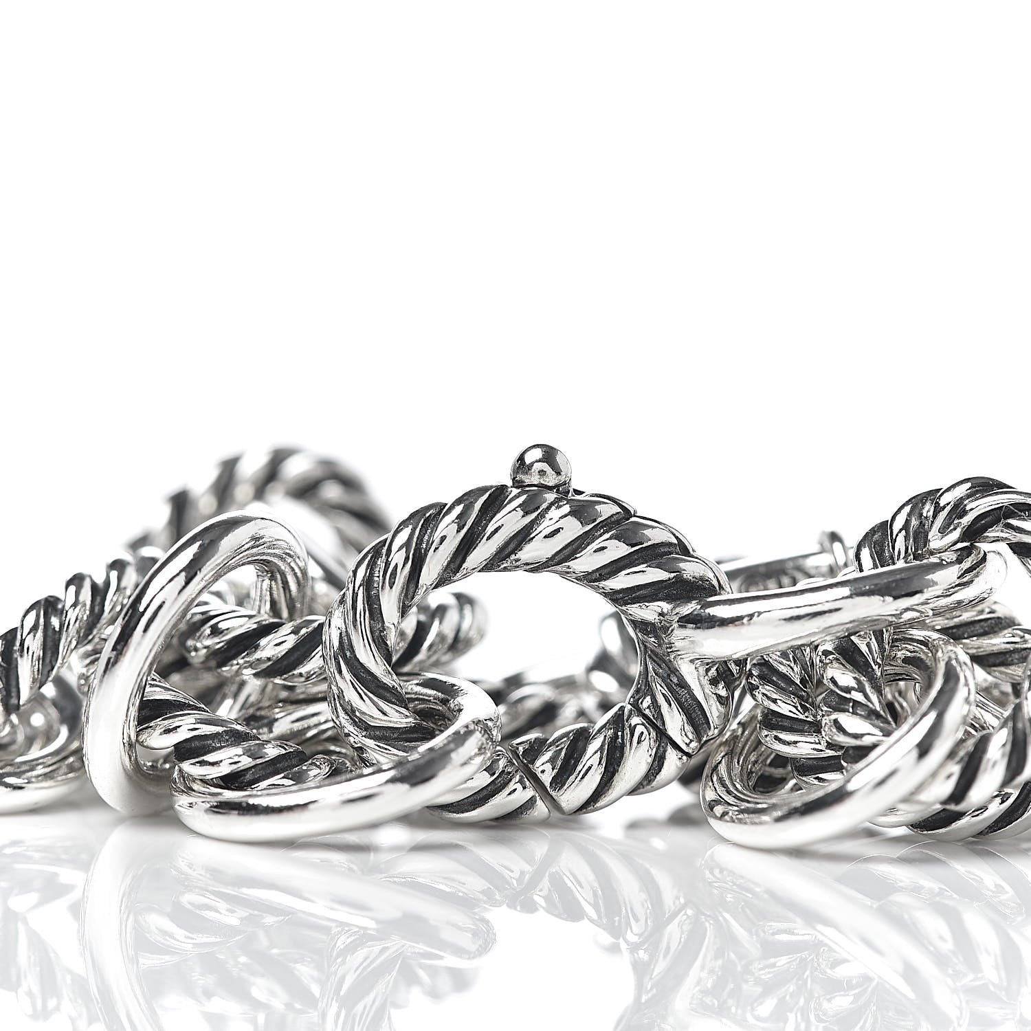 David Yurman Sterling Silver 10mm Medium Oval Link Bracelet 4 of 4