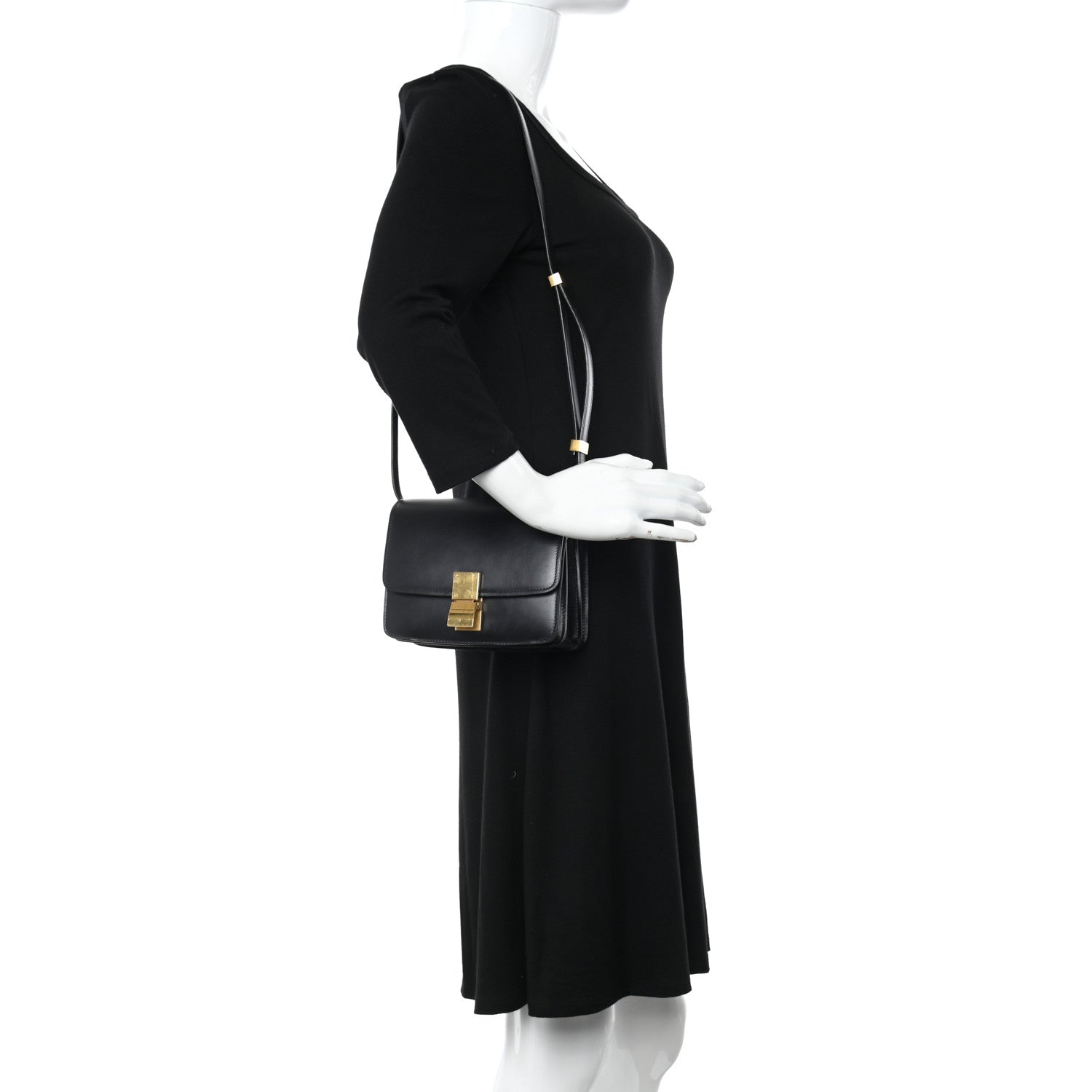 Celine Box Calfskin Small Classic Box Flap Bag Black 2 of 15