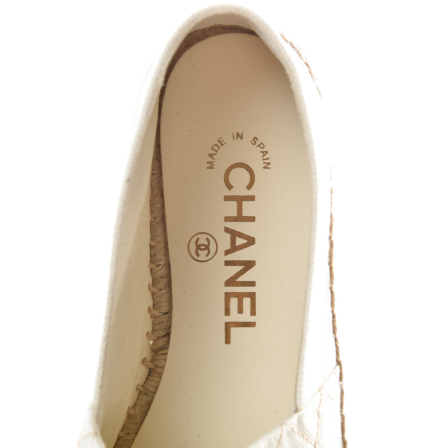Chanel Fabric Biarritz CC Espadrilles 36 White Gold 5 of 8