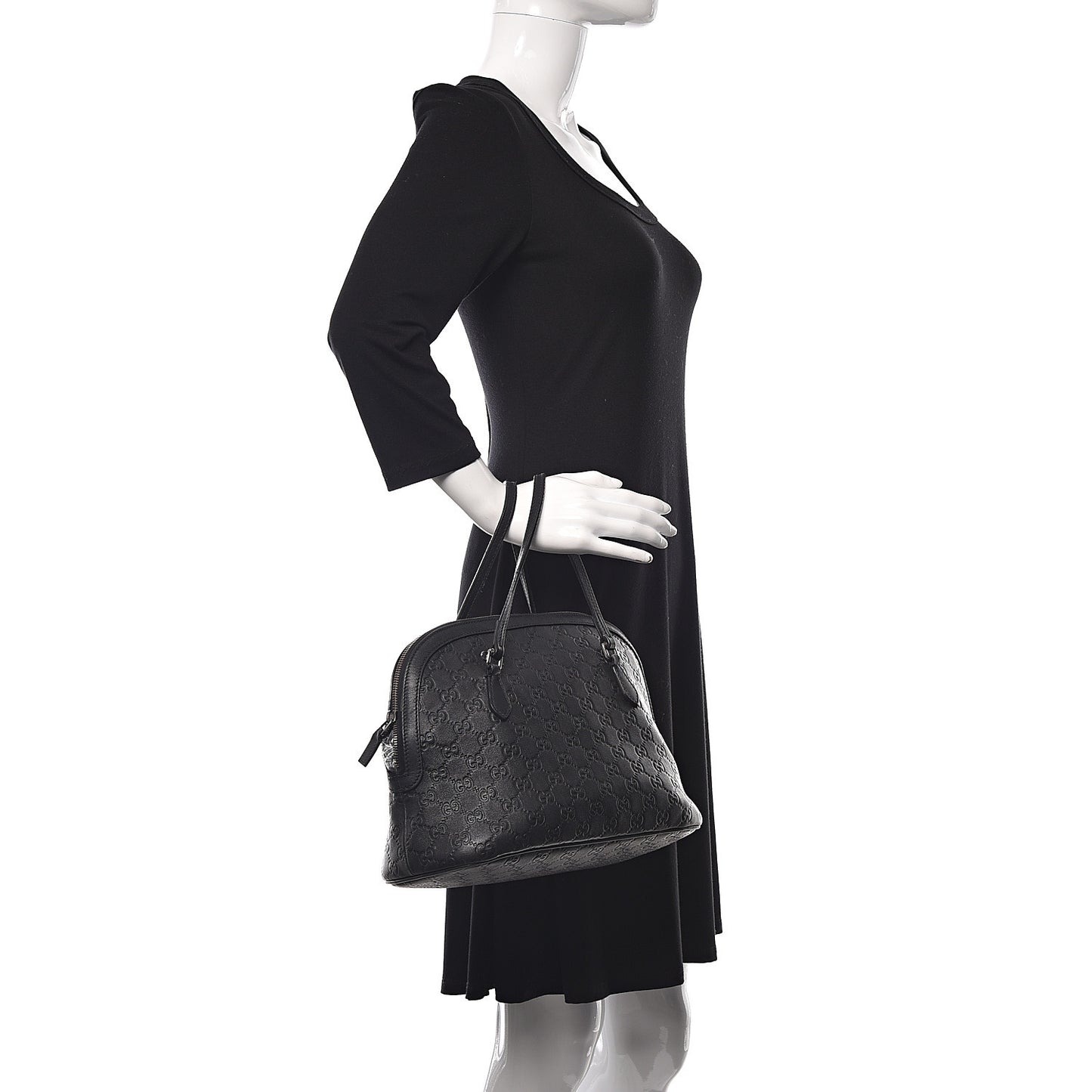 Guccissima Medium Dome Bag Black