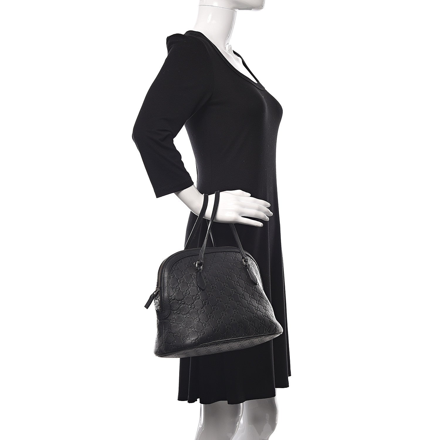 Gucci Guccissima Medium Dome Bag Black 2 of 14