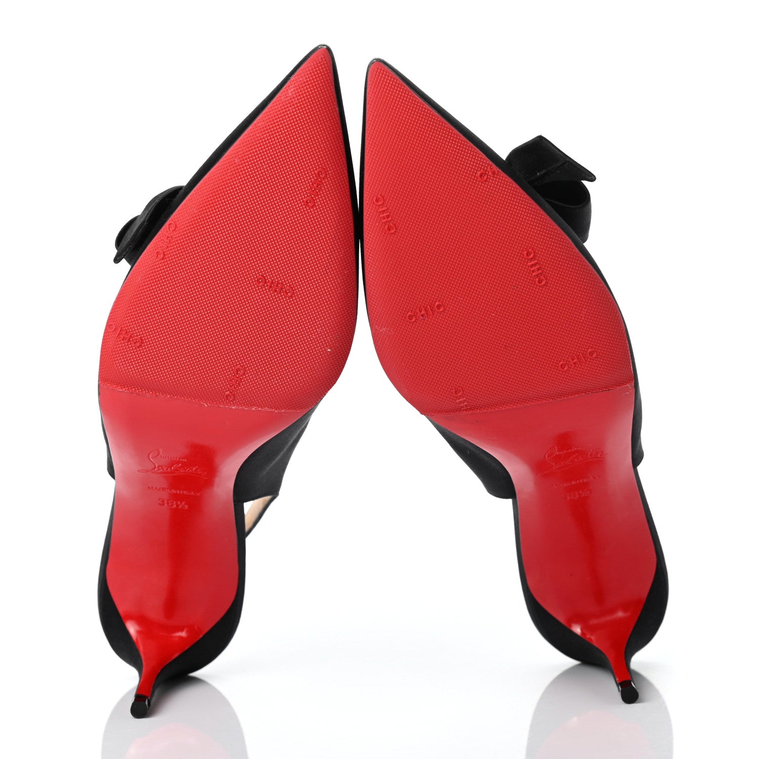 Christian Louboutin Crepe Satin Yasling 70 Slingback Pumps 38.5 Black 5 of 7