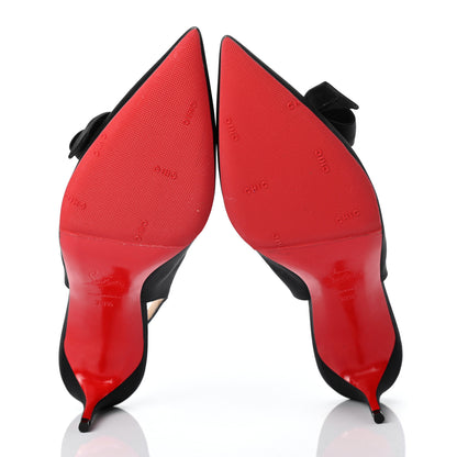 Christian Louboutin Crepe Satin Yasling 70 Slingback Pumps 38.5 Black 5 of 7