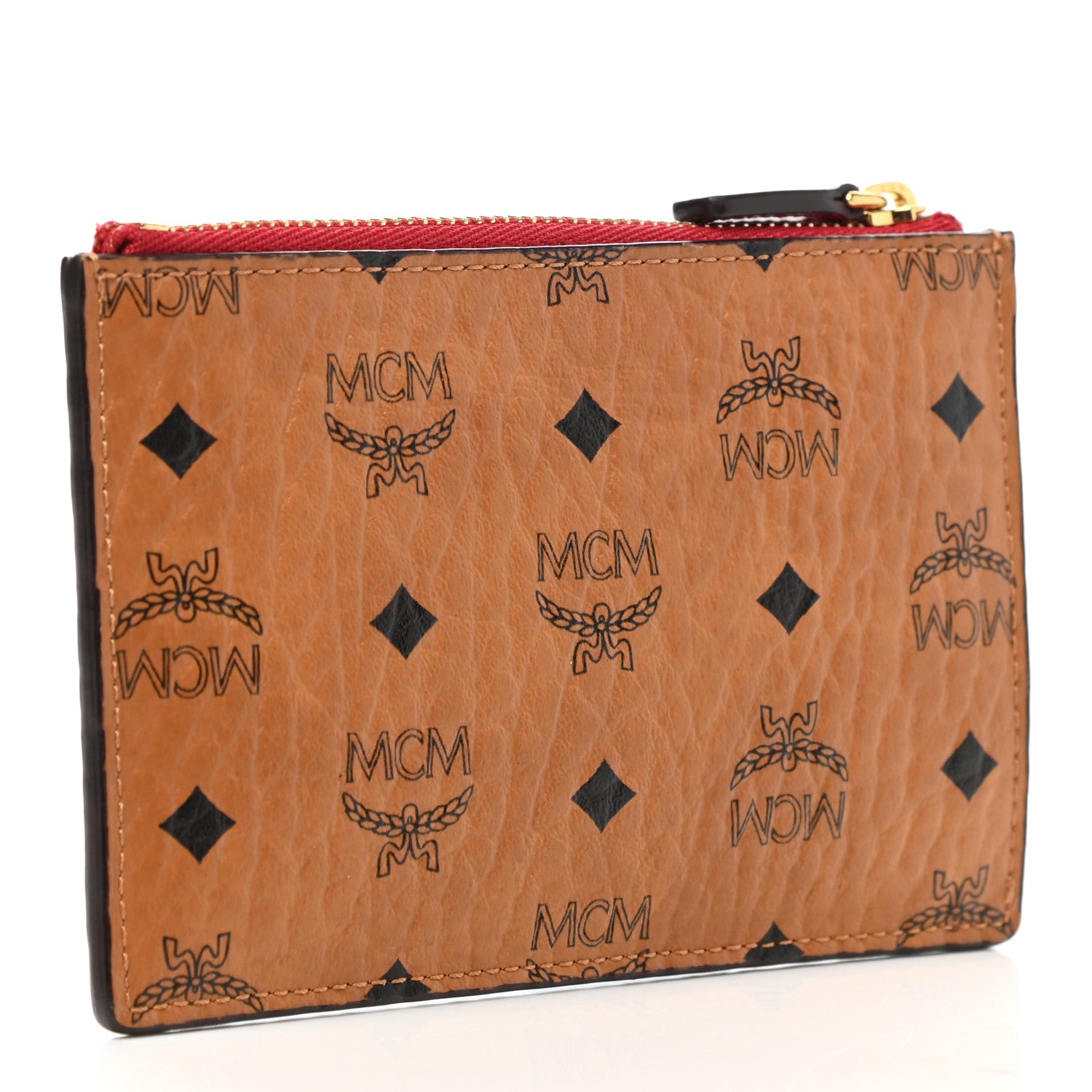 MCM Visetos Key Pouch Cognac Red 3 of 7