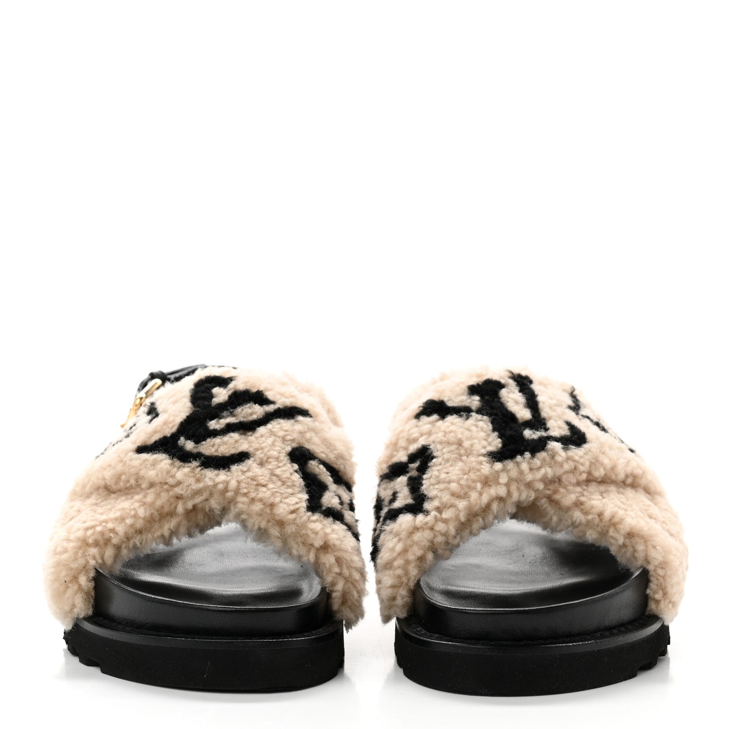 Shearling Paseo Sandals 38 Black