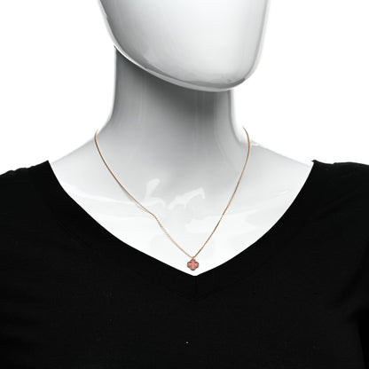 Van Cleef & Arpels 18K Rose Gold Carnelian Sweet Alhambra Pendant Necklace 2 of 6