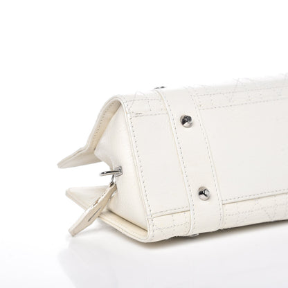 Christian Dior Calfskin Cannage Stitched Small Lady East West Lady Dior White 11 of 12