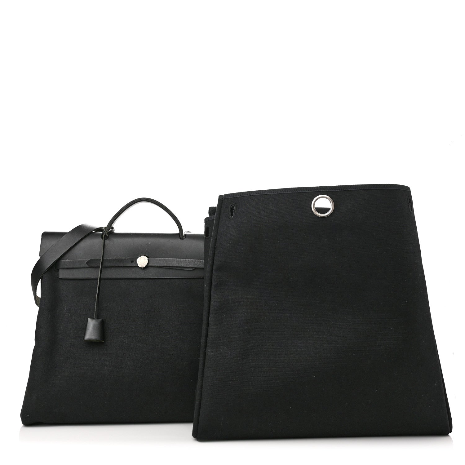 Hermes Toile Vache Calfskin Herbag 39 MM Black 3 of 16