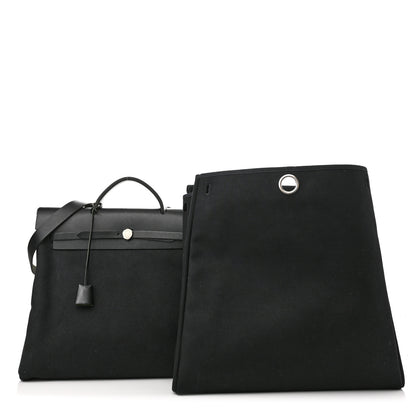Hermes Toile Vache Calfskin Herbag 39 MM Black 3 of 16