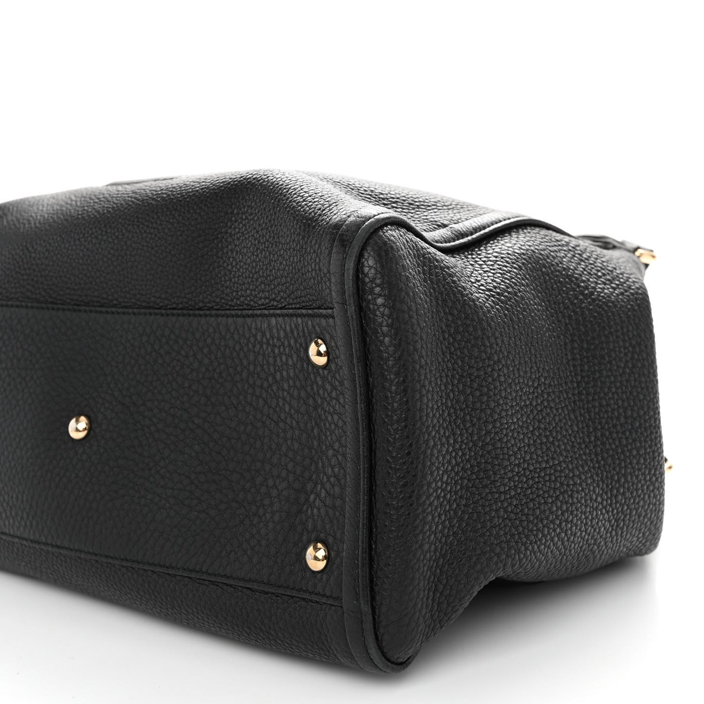 Pebbled Calfskin Medium Soho Shoulder Bag Black