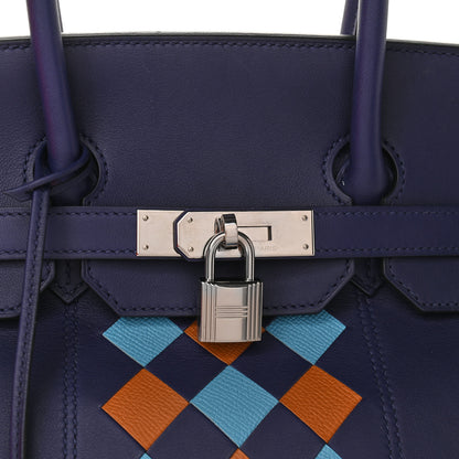 Hermes Swift Epsom Tressage Birkin 35 Bleu Encre Bleu Du Nord Gold 10 of 10