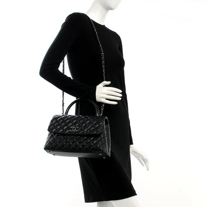 Chanel Caviar Lizard Quilted Small Coco Handle Flap Black 2 of 9
