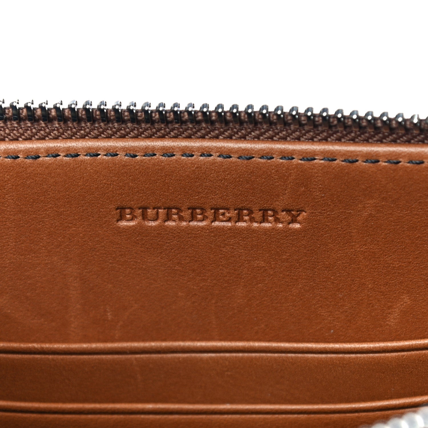 Burberry Mega Check Peyton Crossbody Clutch Bag Saddle Brown 6 of 12