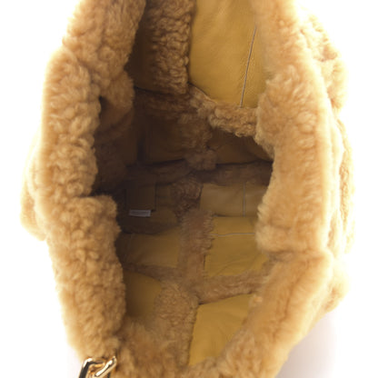 Bottega Veneta Shearling Intrecciato The Chain Tote Curry 4 of 9