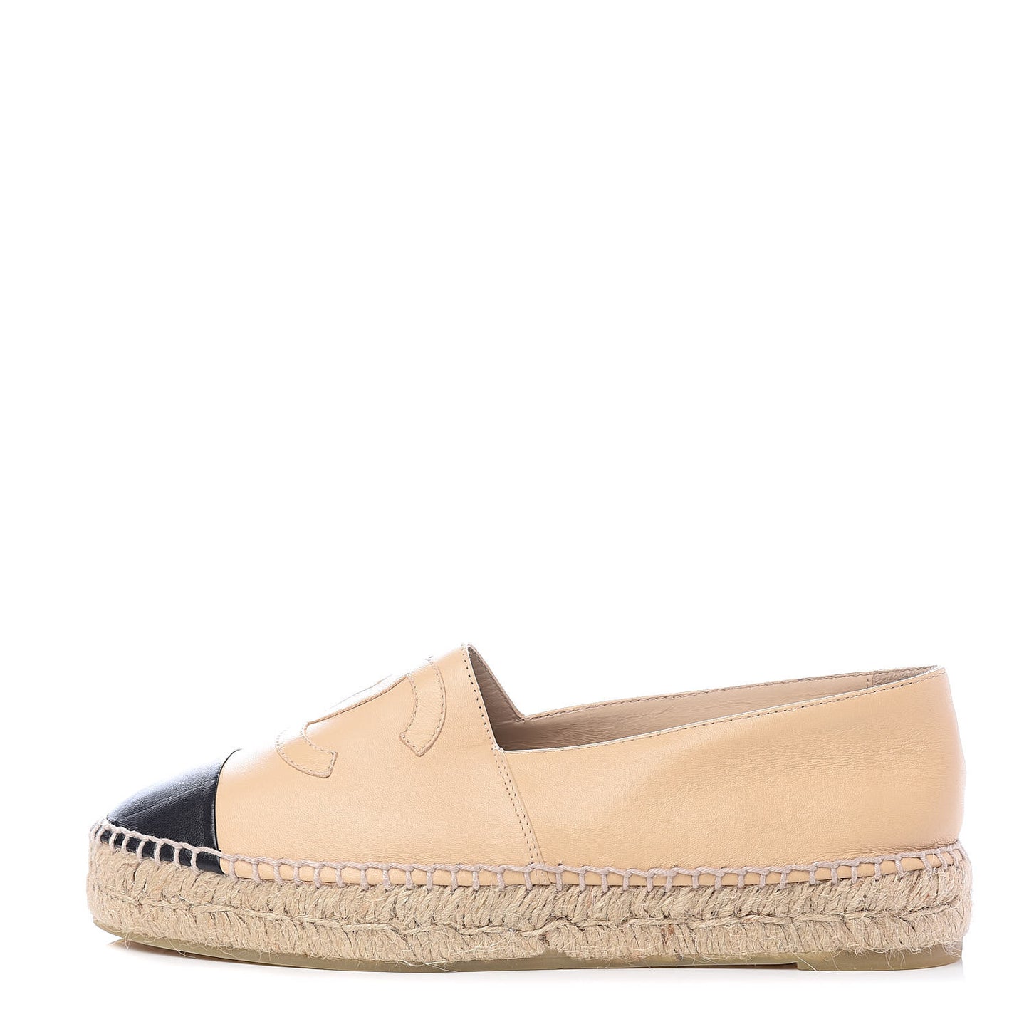 Lambskin CC Espadrilles 39 Beige Black