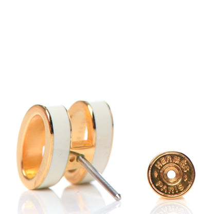 Hermes Gold Lacquered Pop H Earrings White 4 of 6