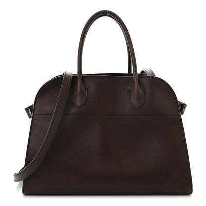 The Row Polished Saddle Calfskin Soft Margaux 12 Deep Brown 1 of 9
