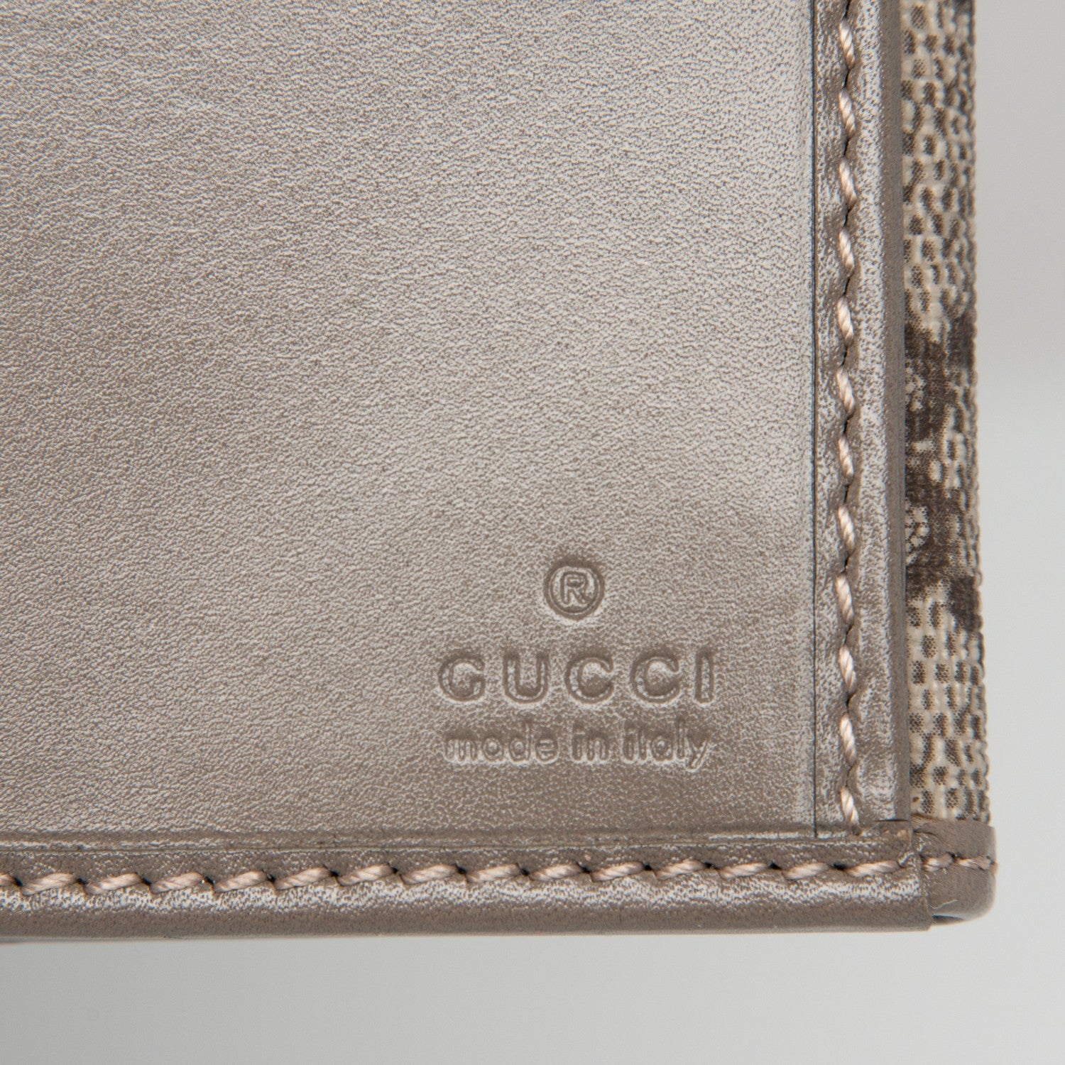 Gucci GG Supreme Monogram Icon Bar Continental Flap Wallet Beige Ebony Grigio 7 of 8