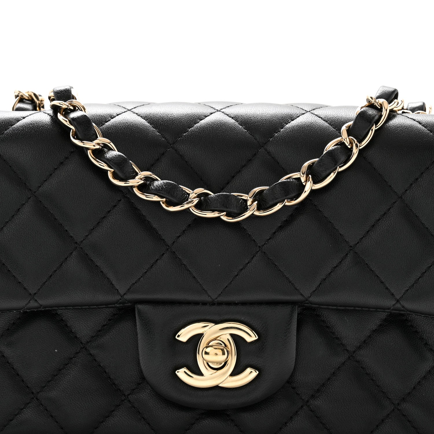 Chanel Lambskin Quilted Mini Rectangular Flap Black 8 of 11