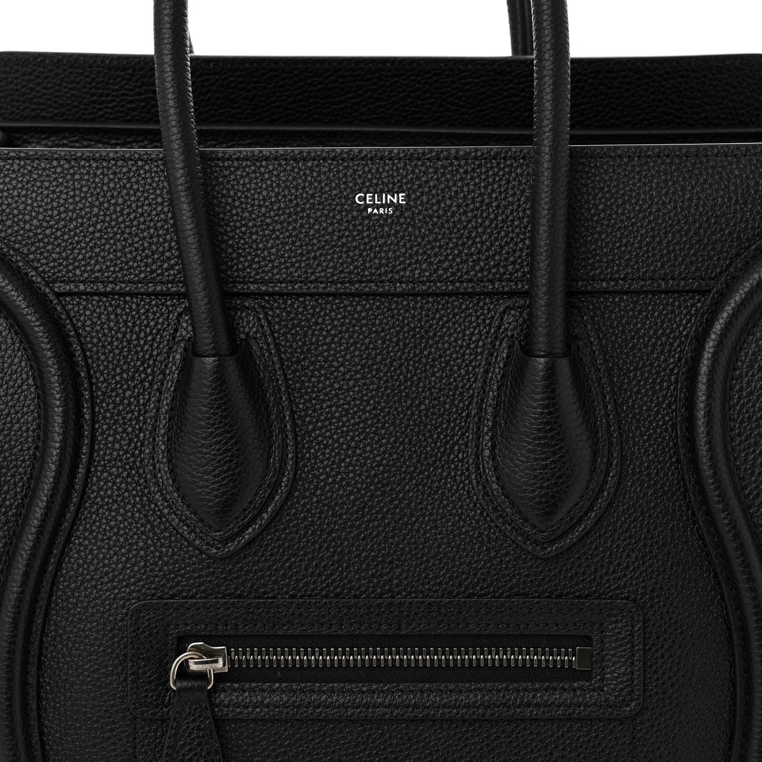 Celine Drummed Calfskin Micro Luggage Black 8 of 10