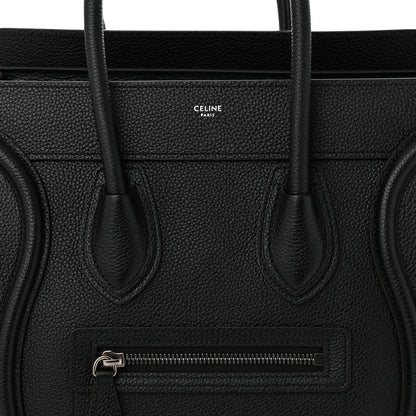 Celine Drummed Calfskin Micro Luggage Black 8 of 10