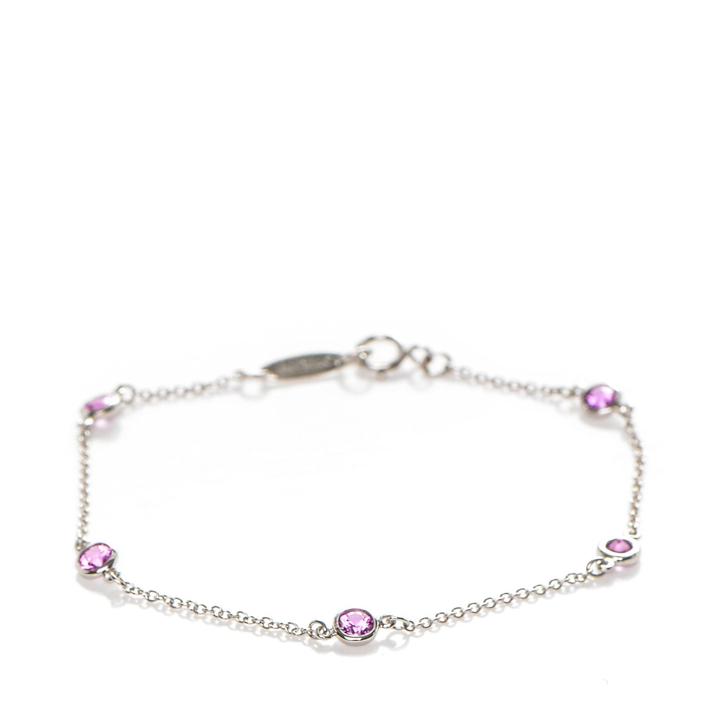 Platinum Pink Sapphire Elsa Peretti Color By The Yard Bracelet
