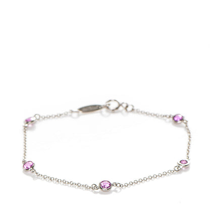 Tiffany Platinum Pink Sapphire Elsa Peretti Color By The Yard Bracelet 1 of 5