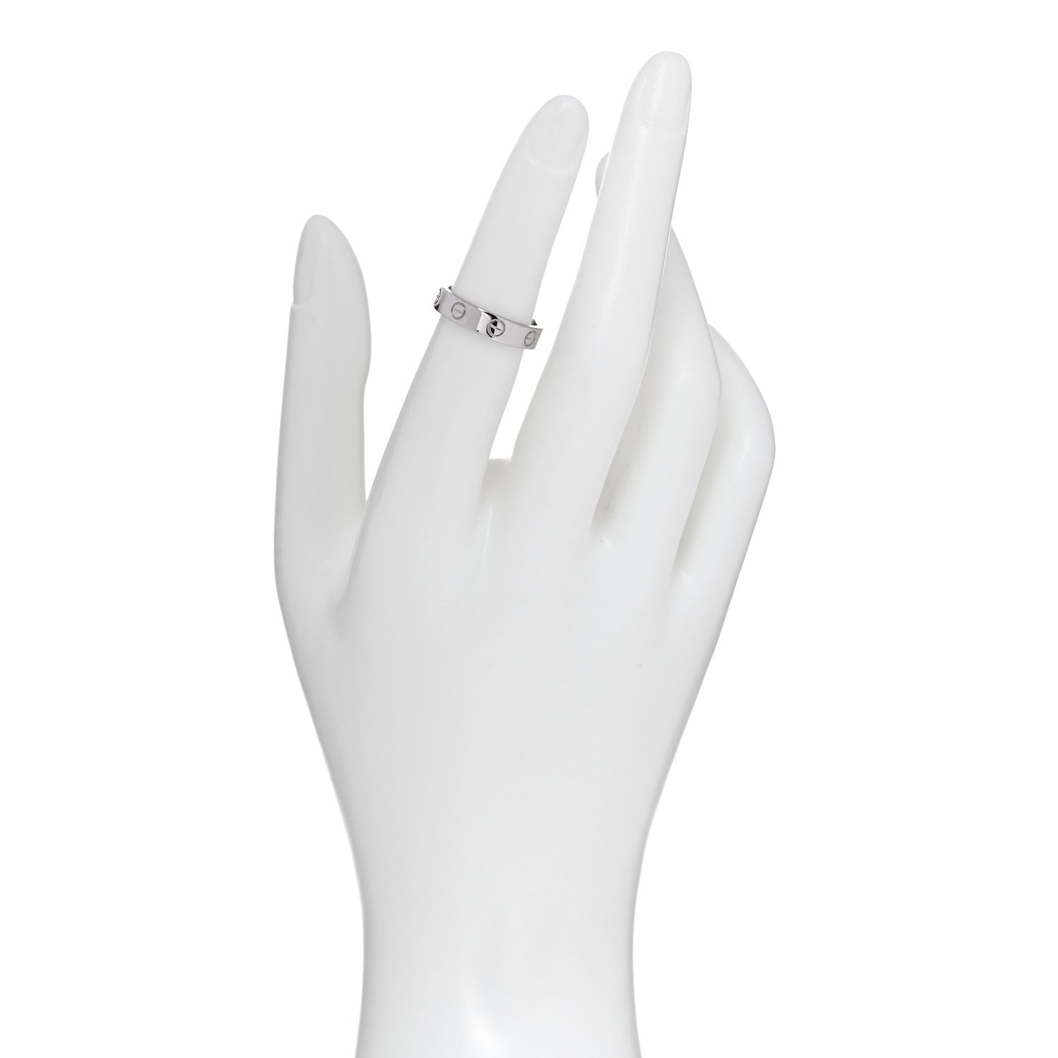 Cartier 18K White Gold Diamond 4mm LOVE Wedding Band Ring 50 5.25 2 of 4