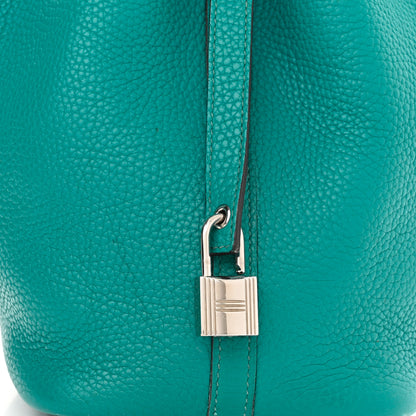 Hermes Taurillon Clemence Picotin Lock 18 PM Turquoise 11 of 13