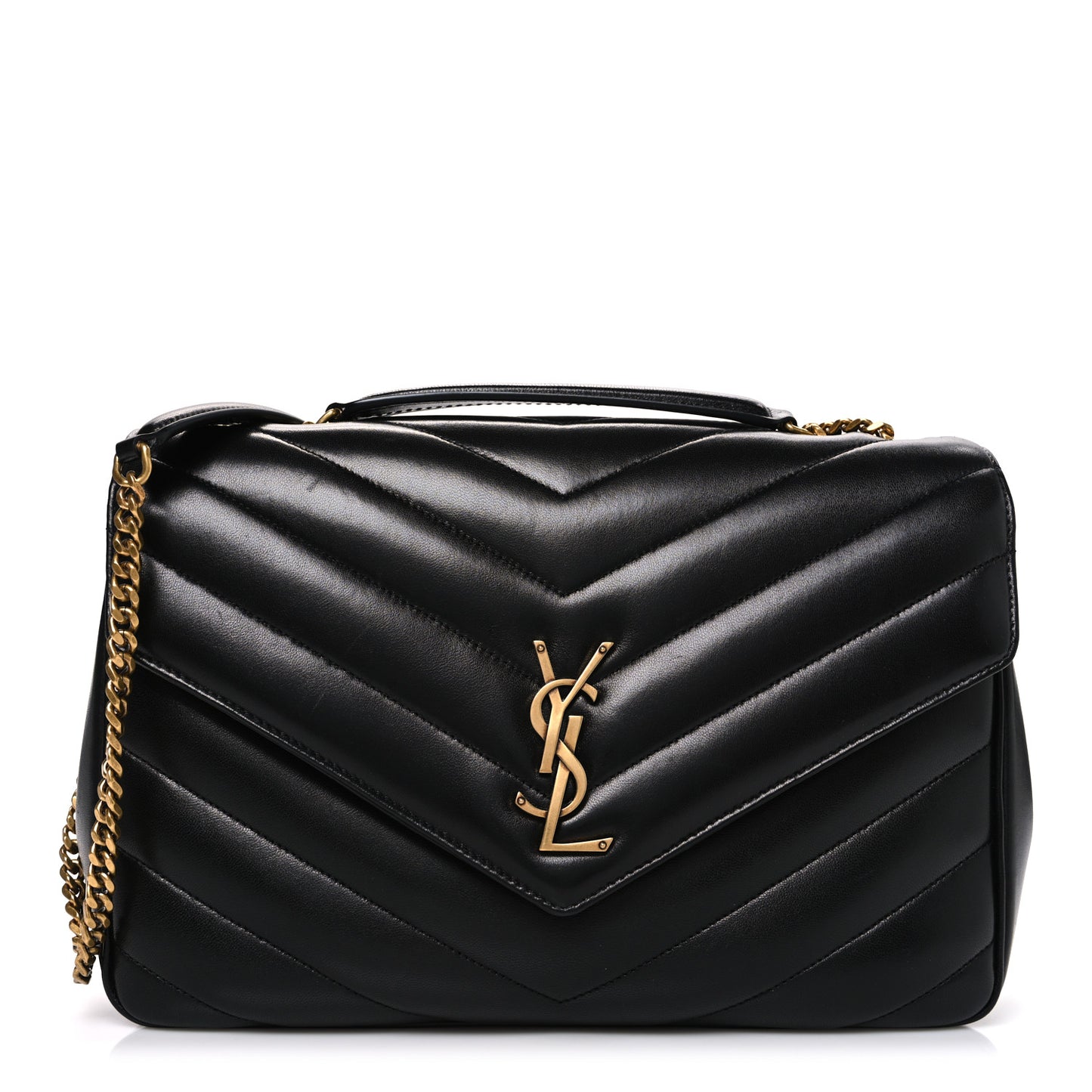 Lambskin Chevron Quilted Large LouLou Black