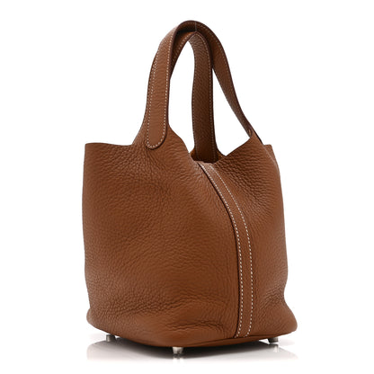 Hermes Taurillon Clemence Picotin Lock 18 PM Gold 3 of 11