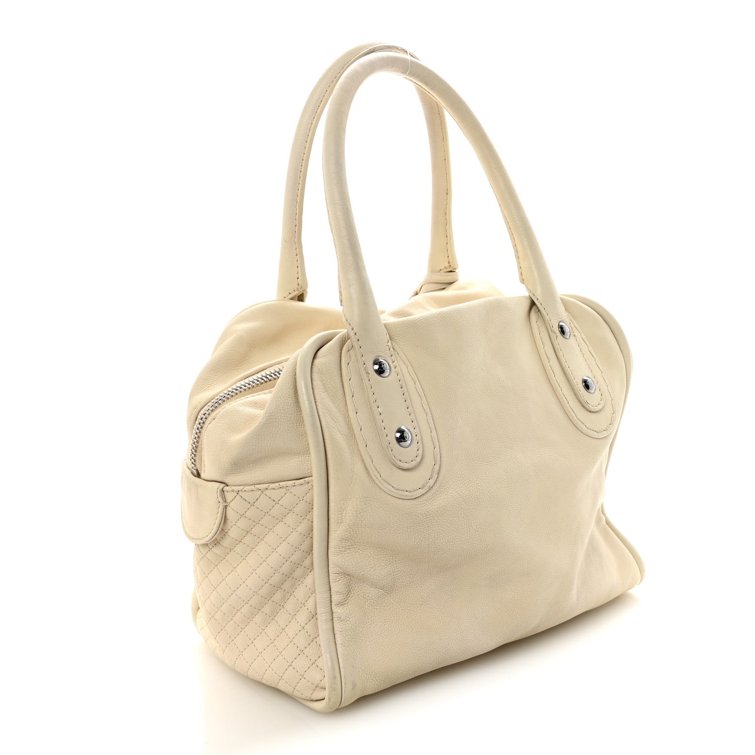 Chanel Calfskin Small CC Bowler White 3 of 10