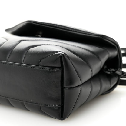 Saint Laurent Calfskin Y Quilted Monogram Monochrome Toy Loulou Crossbody Bag Black 10 of 10