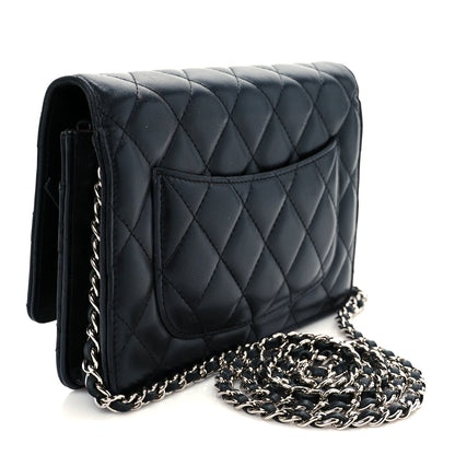 Chanel Lambskin Quilted Wallet On Chain WOC Black 5 of 24