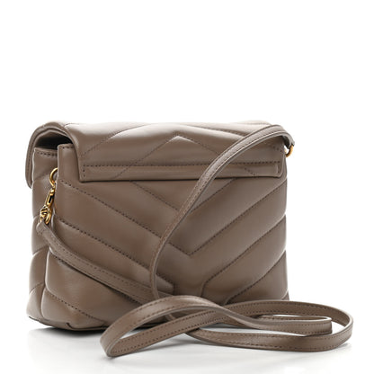 Saint Laurent Calfskin Y Quilted Monogram Toy Loulou Crossbody Bag Taupe 3 of 11