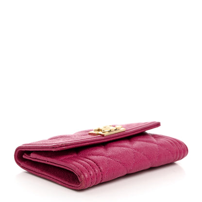 Chanel Caviar Quilted Boy Card Holder Wallet Fuchsia 4 of 8