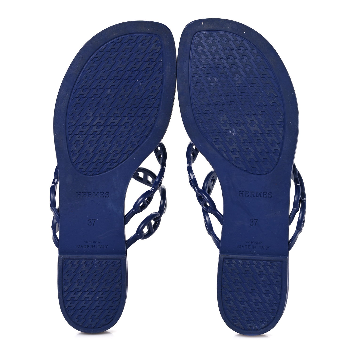 Hermes Rubber Chaine d'Ancre Island Sandals 37 Bleu Smalt 6 of 8