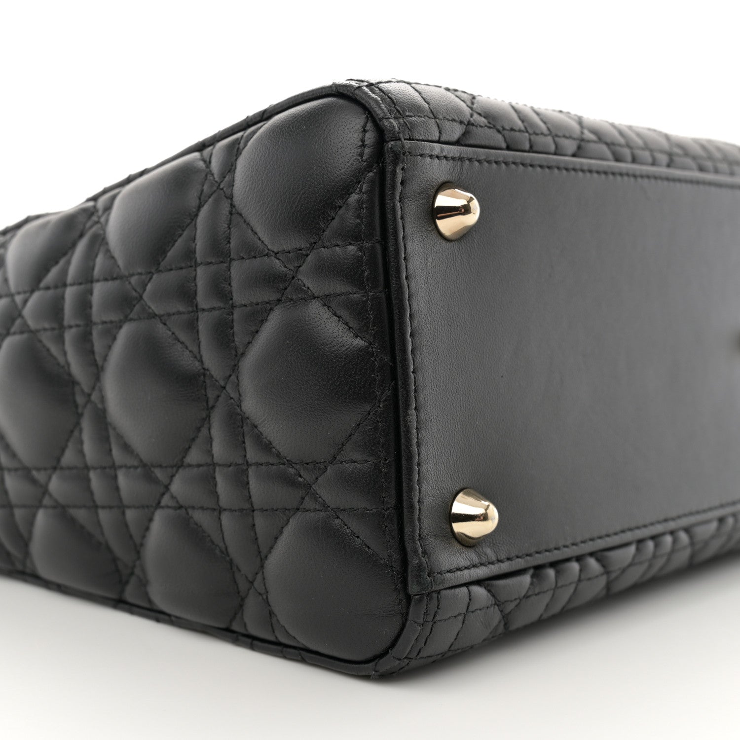 Christian Dior Lambskin Cannage Large Lady Dior Black 9 of 10