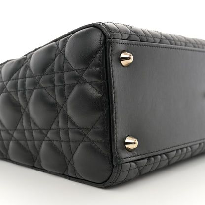 Christian Dior Lambskin Cannage Large Lady Dior Black 9 of 10