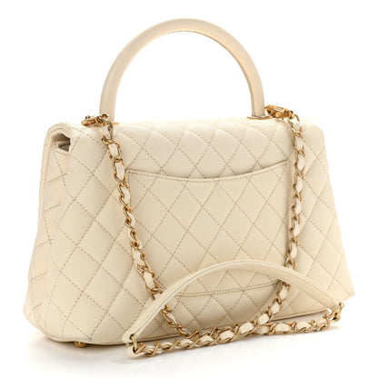 Chanel Caviar Quilted Small Coco Handle Flap Ivory 3 of 13